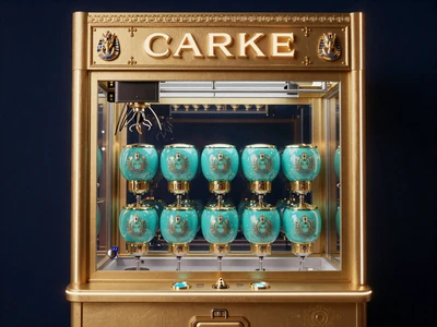 Goldene Greifmaschine mit t&uuml;rkisfarben leuchtenden Preiskapseln - Cleobetra Claw Machine Gamification
