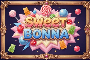 Sweet Bonanza Slot Thumbnail mit bunten S&uuml;&szlig;igkeiten und Lutschern - beliebter Slot bei Cleobetra