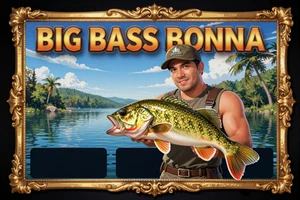 Big Bass Bonanza Slot Thumbnail mit Angler und goldenem Barsch - beliebter Slot bei Cleobetra